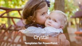  Presentation with park - Slides featuring baby fashion - little beautiful sisters in autumn background and a tawny brown colored foreground