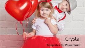  Presentation with kids fashion - Slides enhanced with baby fashion - little kids holding and picking background and a red colored foreground