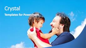  Presentation with silhouette of father and son - PPT layouts consisting of baby fathers hand - happy father and his son background and a  colored foreground