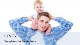  Presentation with tv show studio camera - Audience pleasing presentation consisting of baby fathers hand - studio shot of little boy backdrop and a light blue colored foreground