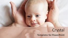  Presentation with baby foot newborn and family - Cool new theme with baby in father's hands backdrop and a coral colored foreground