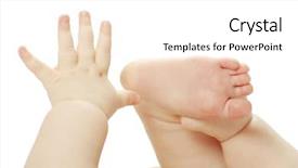  Presentation with feet - Theme featuring baby feet and hands isolated background and a white colored foreground
