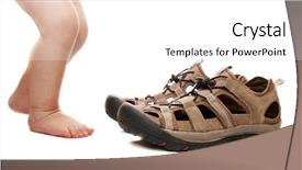  Presentation with baby shoes - Audience pleasing presentation theme consisting of baby feet eager to try backdrop and a  colored foreground