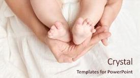  Presentation with skin health - Presentation theme featuring baby feet in mother hand health care concept body and skin background and a lemonade colored foreground