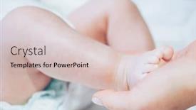  Presentation with feet - Presentation theme with baby-feet-in-mother-hands background and a soft green colored foreground