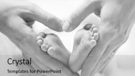  Presentation with black baby - Beautiful theme featuring baby feet in mother hands backdrop and a light gray colored foreground