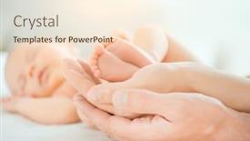  Presentation with child adoption - Cool new slide deck with baby-feet-in-mother backdrop and a cream colored foreground