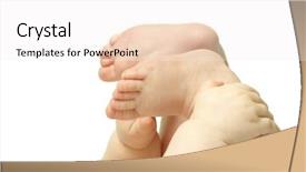  Presentation with feet - PPT layouts consisting of baby feet background and a white colored foreground