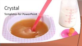  Presentation with milk baby - Presentation design featuring baby food and milk isolated background and a white colored foreground