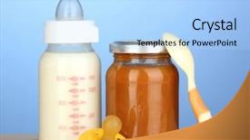  Presentation with milk baby - Slides with baby food bottle of milk background and a light blue colored foreground