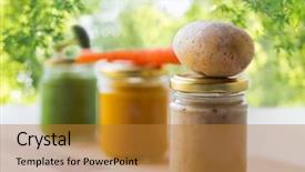  Presentation with food preservation - Presentation theme having baby food healthy eating background and a gold colored foreground