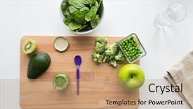  Presentation with baby food jar - Colorful theme enhanced with baby food healthy eating backdrop and a coral colored foreground