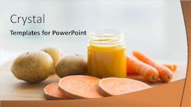 Presentation with baby food jar - Audience pleasing slides consisting of baby-food-healthy-eating backdrop and a  colored foreground