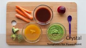  Presentation with healthy nutrition - Presentation design featuring baby food healthy eating background and a  colored foreground