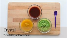  Presentation with healthy nutrition - PPT layouts enhanced with baby food healthy eating background and a coral colored foreground