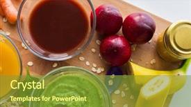  Presentation with healthy nutrition - Cool new slides with baby food healthy eating backdrop and a tawny brown colored foreground