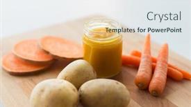  Presentation with baby food jar - Audience pleasing slide deck consisting of baby-food-healthy-eating backdrop and a  colored foreground