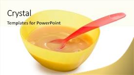  Presentation with baby food - Slide deck featuring dice free - smooth table surface with a background and a teal colored foreground