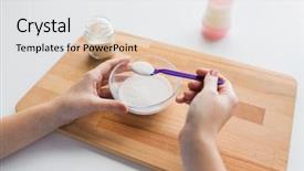  Presentation with baby food jar - Colorful slide deck enhanced with baby food and nutrition concept backdrop and a white colored foreground