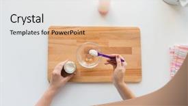  Presentation with baby food jar - Audience pleasing presentation consisting of baby food and nutrition concept backdrop and a lemonade colored foreground