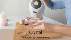  Presentation with baby food - Beautiful presentation theme featuring baby food and nutrition concept backdrop and a coral colored foreground