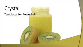  Presentation with baby food - Cool new PPT theme with baby food puree of fruit backdrop and a white colored foreground