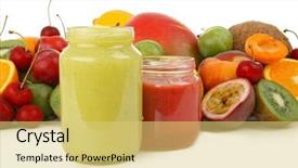  Presentation with baby food - PPT theme enhanced with baby food puree of fruits background and a yellow colored foreground