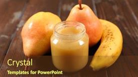  Presentation with baby food - Slides with baby-food-puree background and a tawny brown colored foreground