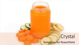  Presentation with baby food - Slide set with baby food vegetable and pot background and a  colored foreground