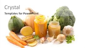  Presentation with baby food - Colorful slide set enhanced with baby-food-vegetable-puree-isolated backdrop and a white colored foreground