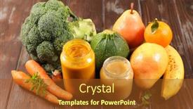  Presentation with baby food - Presentation theme with baby-food-vegetable-puree background and a tawny brown colored foreground