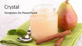  Presentation with baby food - Presentation design consisting of baby food background and a pink colored foreground