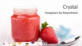  Presentation with baby food - Colorful presentation theme enhanced with baby food backdrop and a white colored foreground