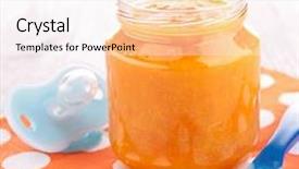  Presentation with baby food - Amazing slide set having baby food backdrop and a pink colored foreground