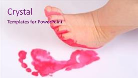  Presentation with feet - Cool new presentation with baby foot print in pink backdrop and a sky blue colored foreground