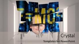  Presentation with baby - PPT layouts enhanced with baby genius on abstract screen background and a  colored foreground