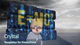  Presentation with abstract circles blur night street - Cool new PPT theme with baby genius on abstract screen backdrop and a  colored foreground