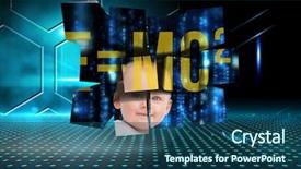  Presentation with black baby - Slide deck enhanced with baby genius on abstract screen background and a ocean colored foreground