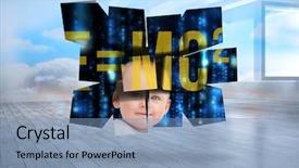  Presentation with holographic - Cool new presentation with baby genius on abstract screen backdrop and a  colored foreground