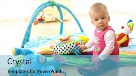  Presentation with released - Colorful PPT theme enhanced with baby girl 9 months old backdrop and a light blue colored foreground