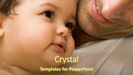 Presentation with baby girl - Theme enhanced with baby girl and father background and a coral colored foreground