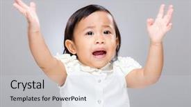  Presentation with angry baby - Beautiful slide set featuring baby girl get angry backdrop and a sky blue colored foreground