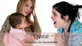  Presentation with baby girl - Beautiful theme featuring baby girl getting immunization shots backdrop and a coral colored foreground