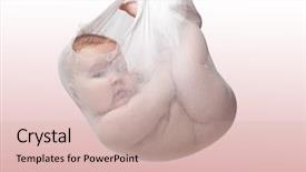  Presentation with girl pink baby shower - Colorful PPT layouts enhanced with baby girl in a bundle backdrop and a  colored foreground