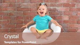  Presentation with baby color - Cool new presentation theme with baby girl in color dress backdrop and a coral colored foreground