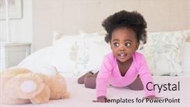  Presentation with girl pink baby shower - Presentation featuring baby girl in pink babygro background and a lemonade colored foreground