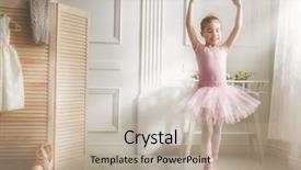  Presentation with ballerina - Audience pleasing PPT theme consisting of baby girl is studying ballet backdrop and a mint green colored foreground