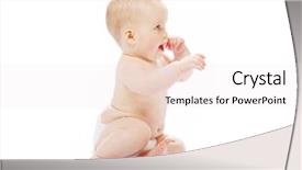  Presentation with baby girl - Colorful presentation design enhanced with baby girl isolated on white backdrop and a sky blue colored foreground