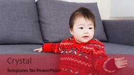  Presentation with learn - Cool new PPT layouts with baby-girl-learn-to-stand backdrop and a crimson colored foreground