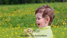  Presentation with dandelion - Colorful theme enhanced with baby-girl-picking-dandelion-flowers backdrop and a yellow colored foreground